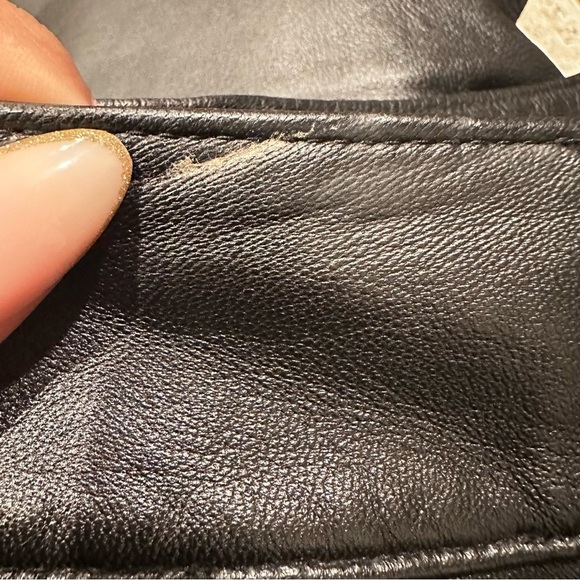 Vintage Alfani Black Leather Pants Bootcut Lined - Picture 4 of 4